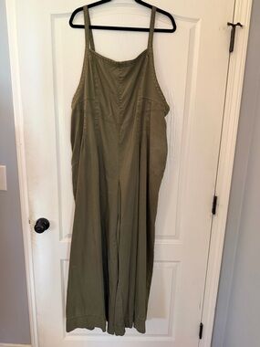 aerie Olive Green Wide-Leg Jumpsuit